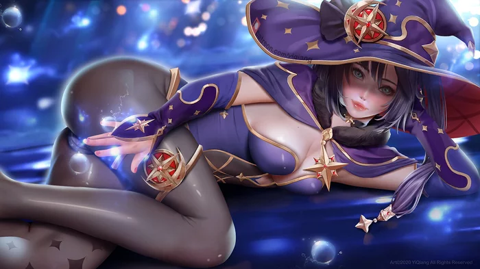 Мона - NSFW, Genshin Impact, Mona, Anime Art, Арт, Игры, Yi Qiang Cao