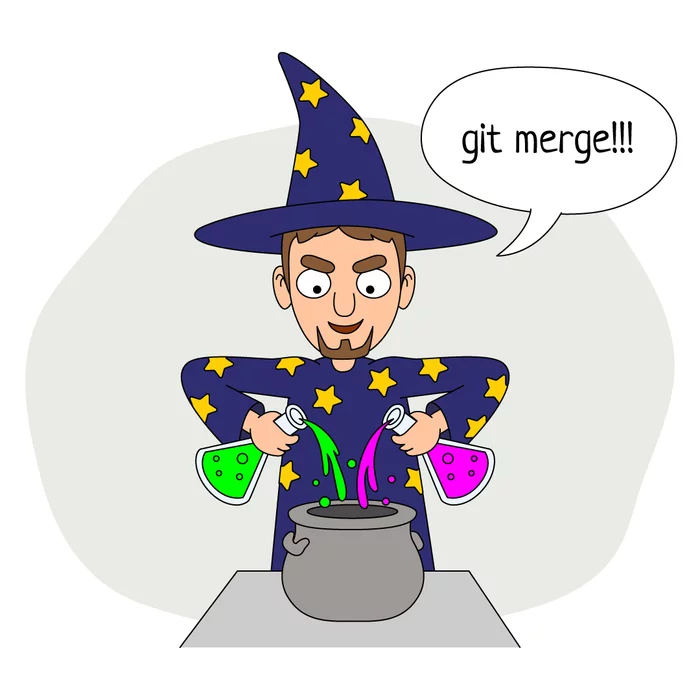 When you're not sure about git merge - My, Programming, IT, Humor, IT humor, Images, Professional humor, Magic, Magic, , Git, Longpost