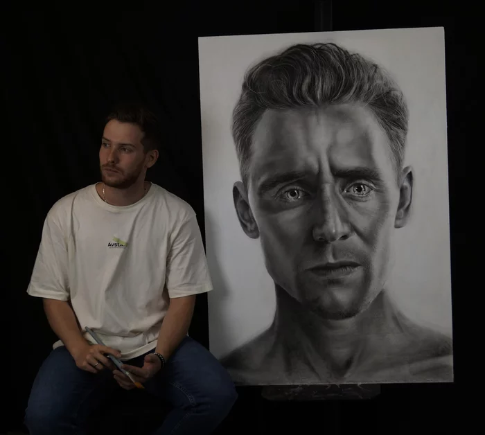 There are no excuses - My, Artist, Tom Hiddleston, Loki, Portrait, Portrait by photo, Oil painting, Longpost