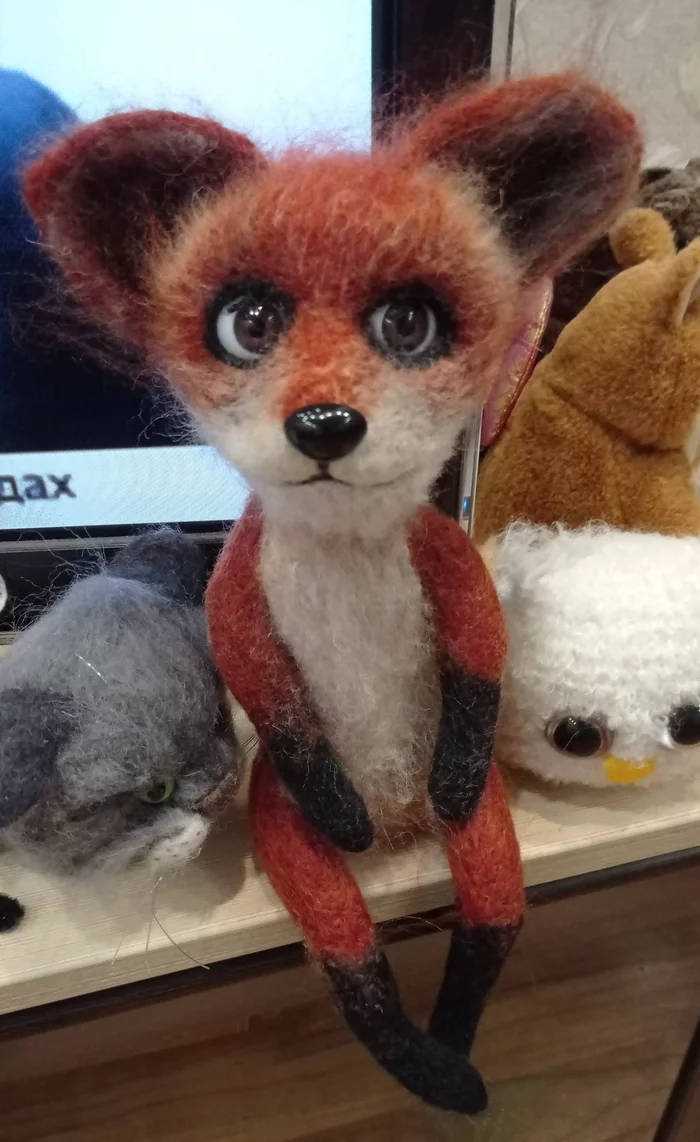 Existential crisis of a stoned fox - My, Needlework without process, Dry felting, Stoned fox, What to do on a Saturday night, Longpost