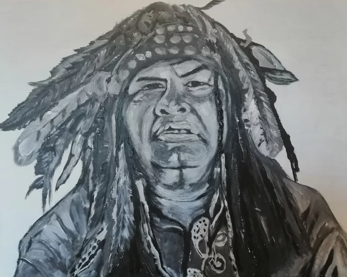 Dead man, painting - My, Indians, Deadman, Johnny Depp, Neil Young