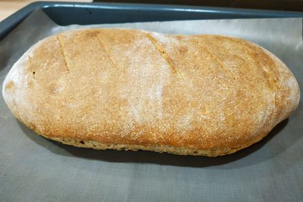 Rye-wheat bread in the oven - My, Bread, Bakery products, Food, Cooking, Preparation, Nutrition, Yummy, Recipe, Longpost