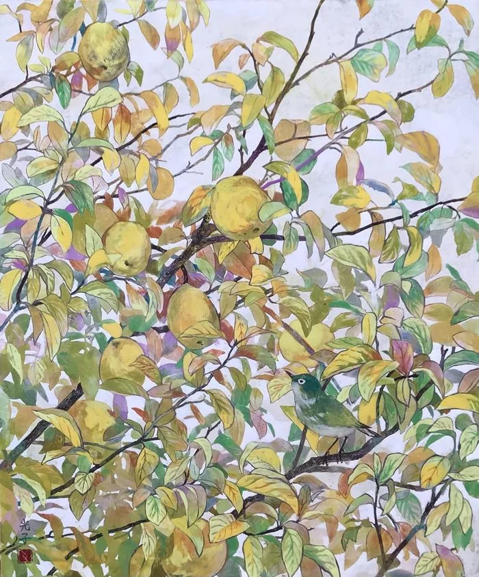 Animals and vegetation - Art, Leaves, Painting, Birds, Asia, Japan, Drawing, Longpost