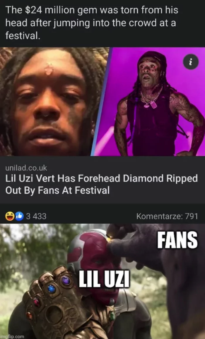 Reply to the post When there is nowhere to put money - Rapper, Diamonds, Thanos, Money, Avengers: Infinity War, Vision, Humor, Memes, , Movies, Marvel, Lil Uzi Vert, Mat, Reply to post