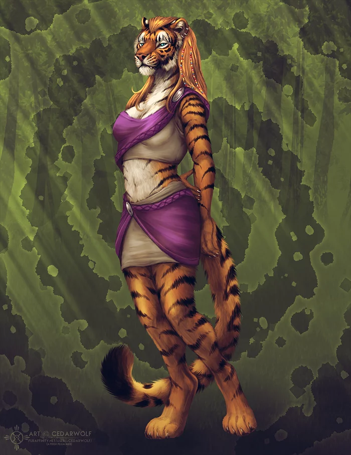 Tigress - Furry, Anthro, Art, Furry tiger, Cedarwolf