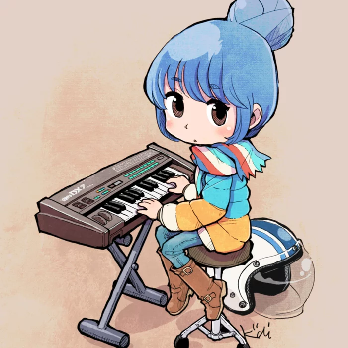 Yamaha DX7 - Anime, Anime art, Pixiv, Yuru camp, Yamaha, Musical instruments