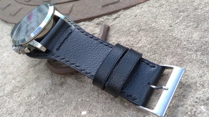 New Fande watch strap. - My, Needlework with process, Leather products, Wrist Watch, Natural leather, Clock, Leather, Strap, Male style, , With your own hands, Handmade, Wristband, Hand seam, Longpost