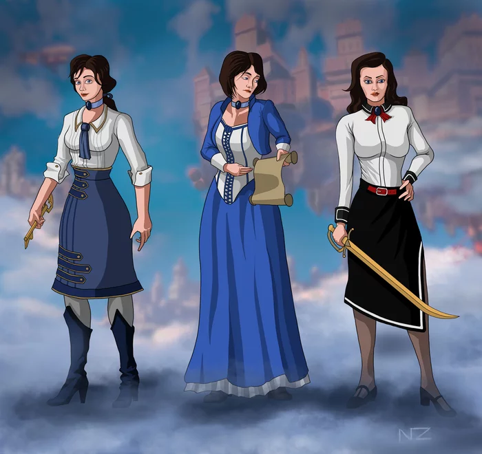 Elizabeth Comstock (DeWitt) Bioshock Infinite - My, Bioshock Infinite, Elizabeth, Beginner artist, Painting, Learning to draw, Computer graphics