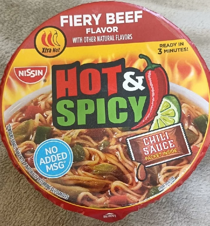 Review of Nissin Fiery beef noodles - My, Doshirakology, Beachpacket, Food Review, Longpost