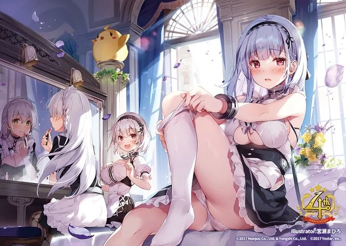 Azur lane maids - NSFW, Anime, Anime art, Azur lane, Dido, HMS Hermione, Sirius, Manjuu, Housemaid, , Booty, Boobs, Pantsu, Stockings, Hand-drawn erotica, Erotic, Miyase mahiro