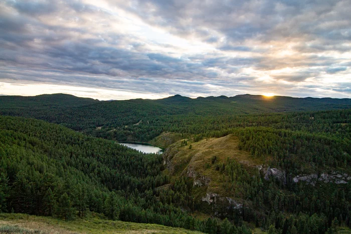 Красоты Горного алтая - Моё, Республика Алтай, Озеро, Закат, Фотография