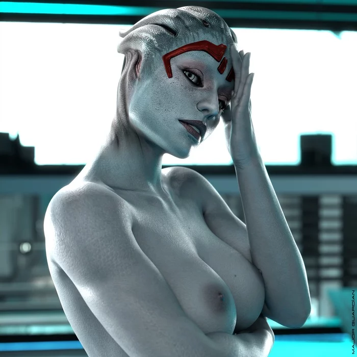 Samara - NSFW, Mass effect, Azari, Boobs, 3D, Art, , Erotic, Booty, Longpost