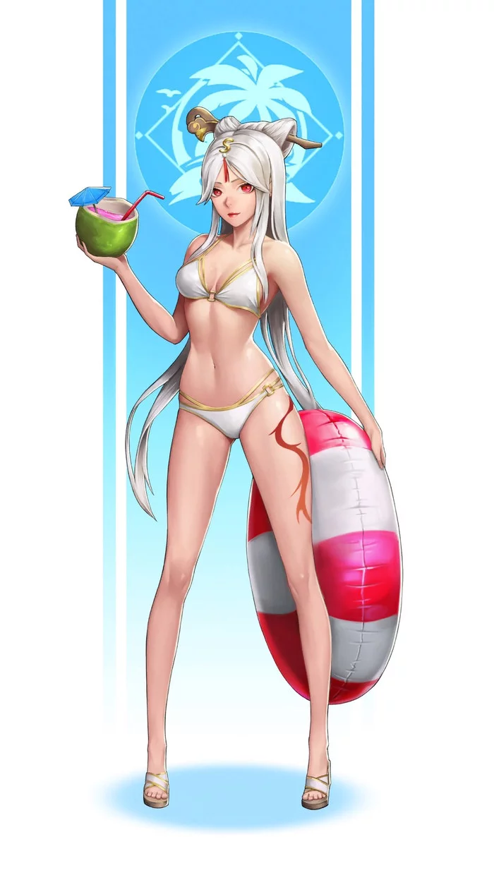 Ning Guang - NSFW, Genshin impact, Ningguang, Anime art, Art, Games, Swimsuit