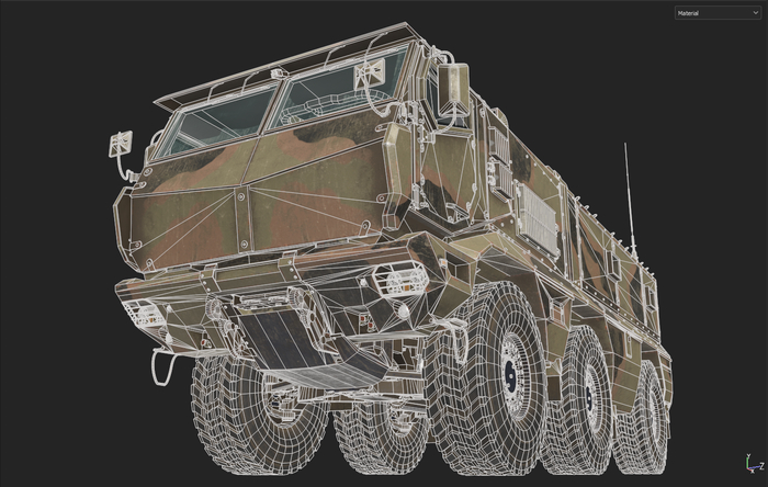 КАМАЗ-63968 Тайфун-К Autodesk Maya, Substance painter, Zbrush, Gamedev, 3D, Low poly, Видео, Длиннопост