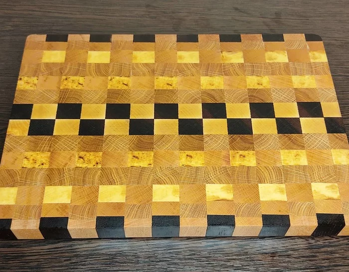 End cutting board - mosaic - My, End board, Cutting board, Carpenter, Wood products, With your own hands, Video, Longpost, Needlework with process