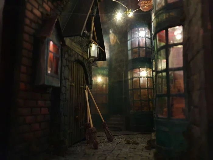 Diagon Alley miniature from Harry Potter. - My, Harry Potter, Kosoy Pereulok, Needlework with process, Longpost, Book Nook