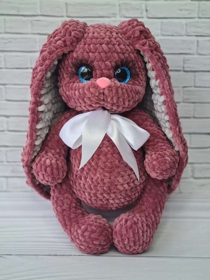 Cute Bunny - My, Knitting, Crochet, Knitted toys, Hare, Plush Toys, Longpost