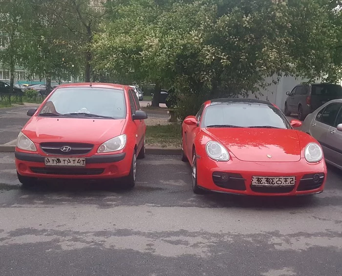 Everything is relative - My, Hyundai getz, Porsche, Zhiguli, AvtoVAZ, Auto junk, Photo on sneaker, Humor, Comparison