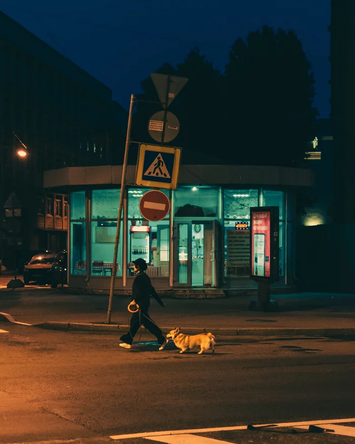 Evening Street, Saint Petersburg - My, Nikon, Street photography, The photo, Saint Petersburg, Night light, Town, Lightroom, Light, , Passerby, Longpost