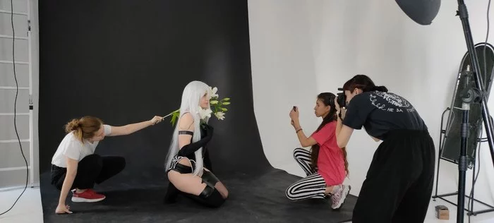 Nier automata backstage - My, NIER Automata, NIER, Yorha unit No 2 type a, Cosplay, Cosplayers, Backstage, Longpost, Behind the scenes