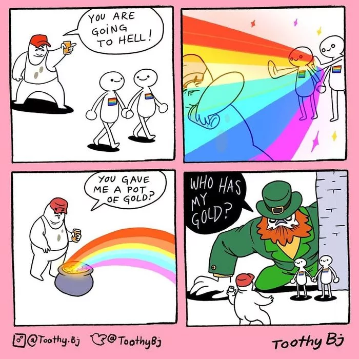 By the week of the League of Straights ;) - Gays, Naturals, Humor, LGBT, Rainbow, Gold, Leprechaun