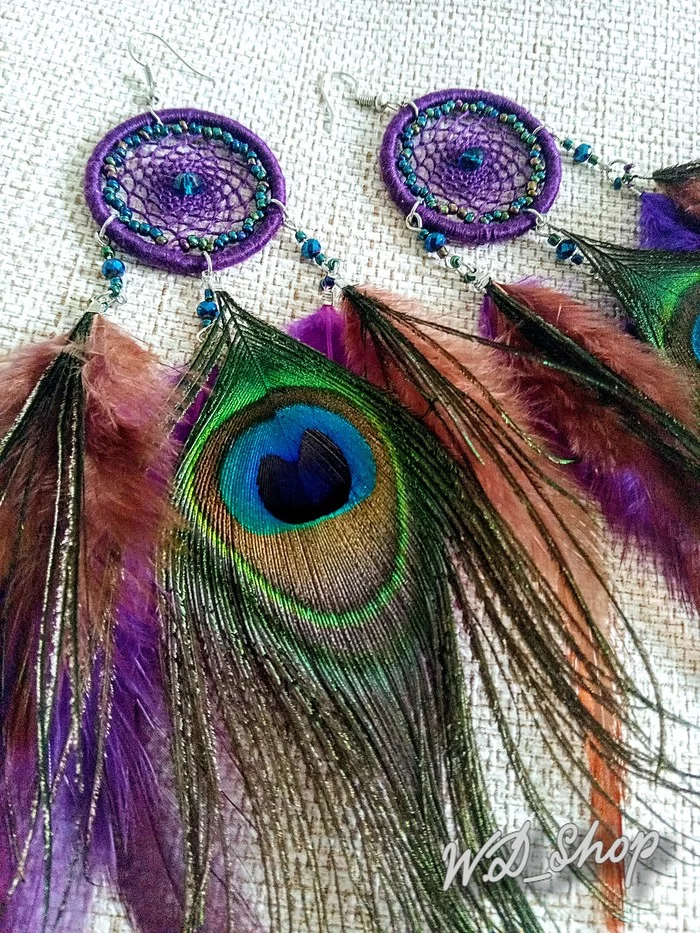 Earrings in the style of Dreamcatcher - My, Dreamcatcher, Creation, Hand mad, Bijouterie, Esoterics, Longpost