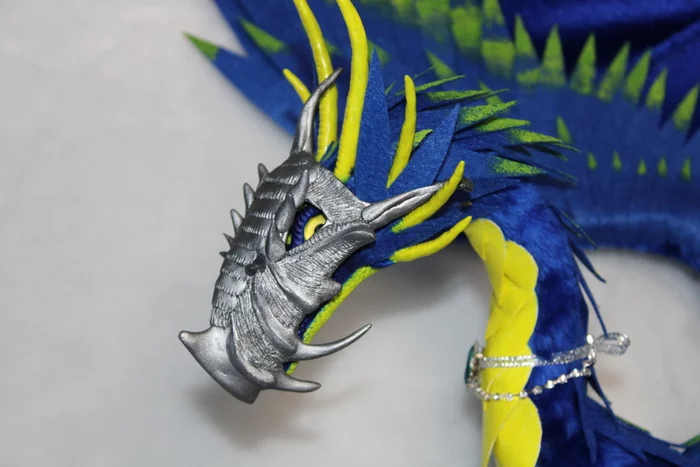 dragon lapis lazuli - My, The Dragon, Monster, Handmade, Needlework, Crafts, With your own hands, Creatures, Wings, , Reptiles, Lizard, Video, Longpost