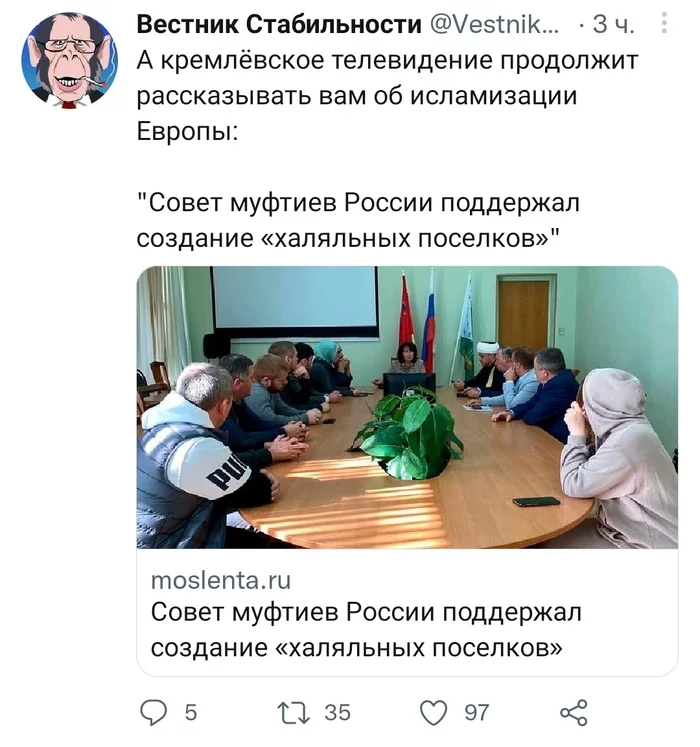 Council of Muftis of Russia supported the creation of halal villages - Islamists, Islamist Organizations, Radical Islam, Politics, Impudence, Negative