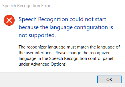 How to solve the speech recognition could not start problem - My, Error, Windows 10, Longpost
