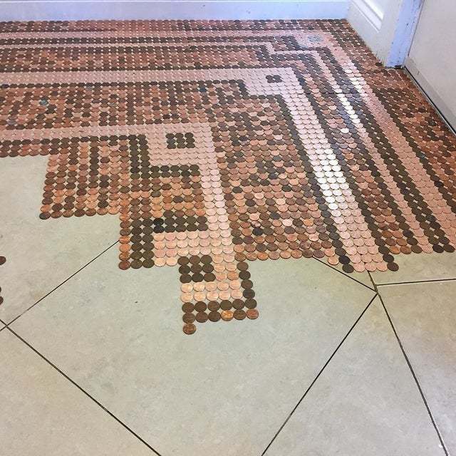 Mosaic of coins - Breaking, Coin, Mosaic, Longpost, Floor, Repair