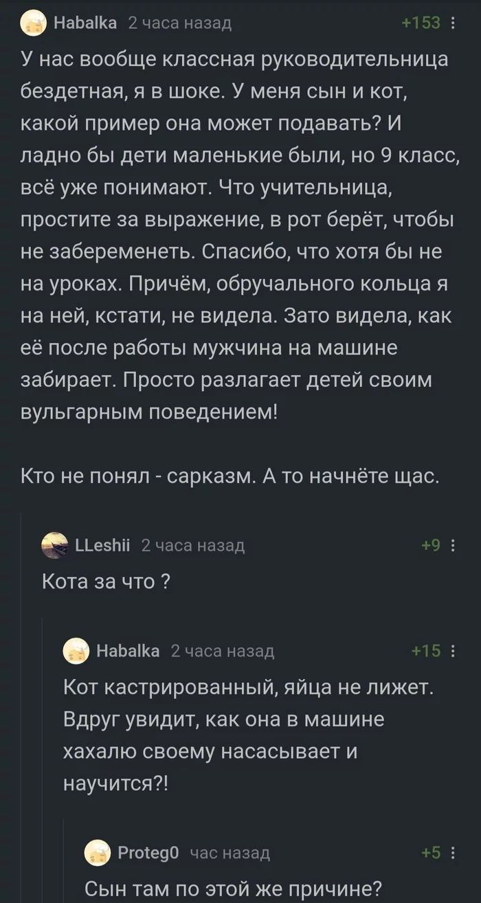 Примеры для подражания - Скриншот, Комментарии на Пикабу, Дети, Учитель, Длиннопост