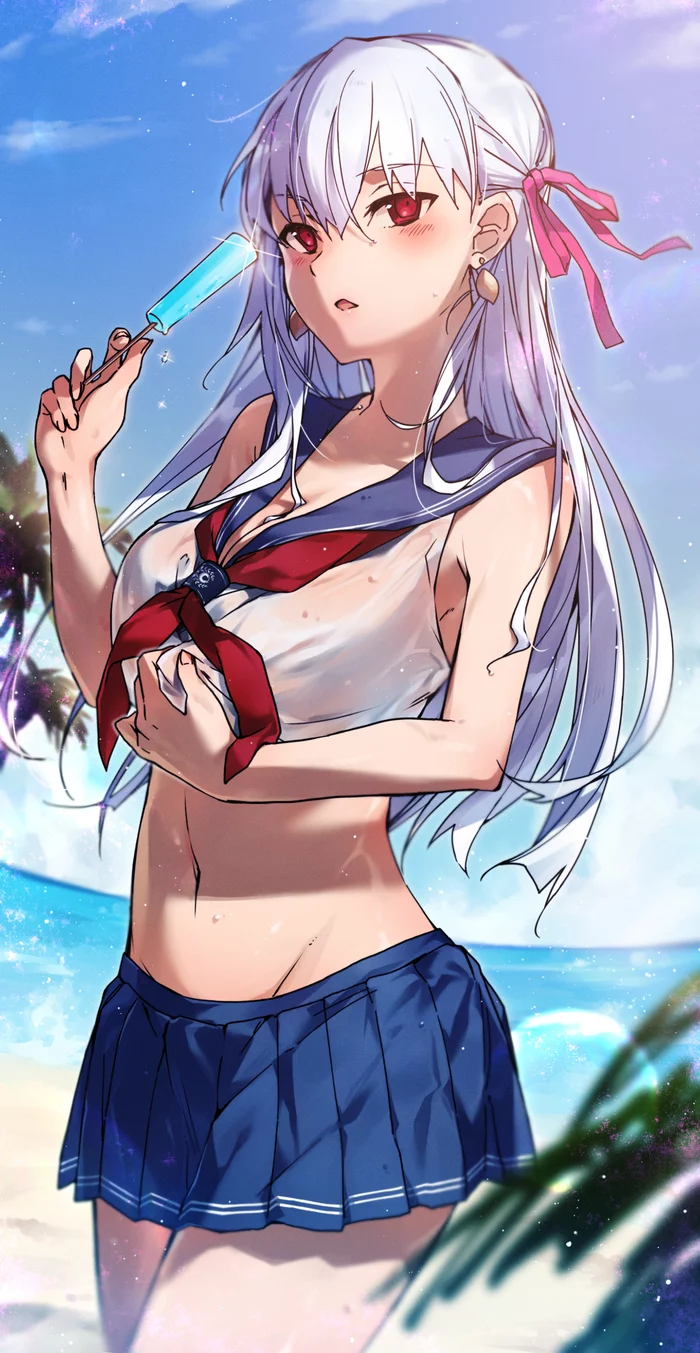 Swimsuit JK Kama - Anime, Anime art, Fate, Fate grand order, Kama