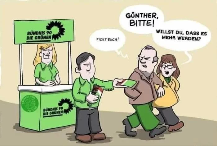 Green cartoon - Germany, Elections, Green Party, Sjw, Drawing, Mat, Politics