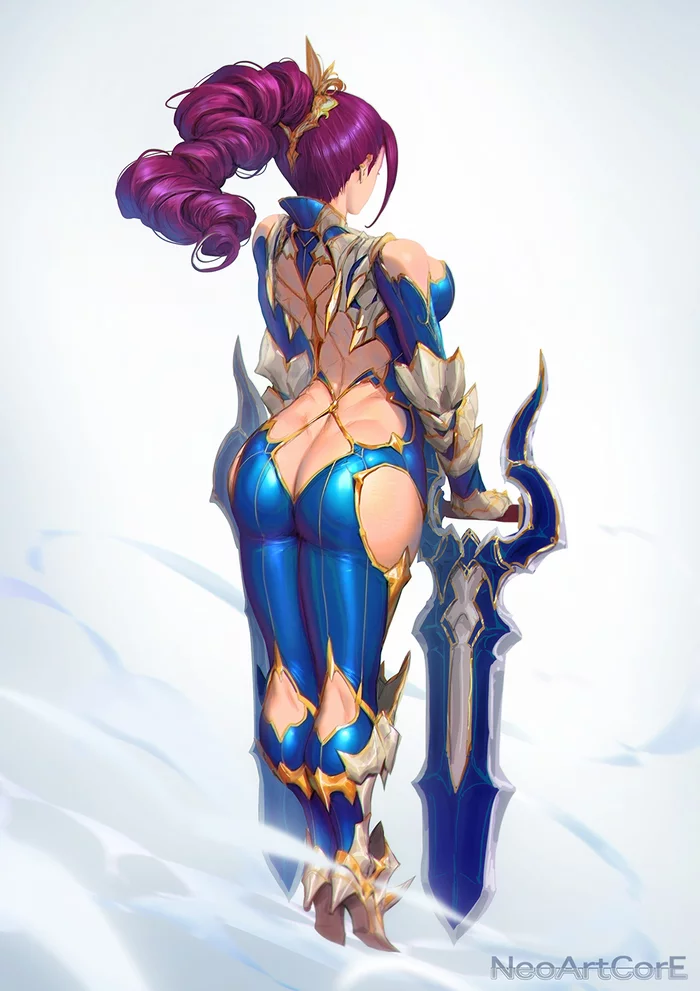 Interesting armor design - NSFW, Neoartcore, Anime, Anime art, Hand-drawn erotica, Booty, Warrior