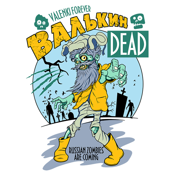 Valkin Grandfather - My, Copyright, Digital drawing, Humor, the walking Dead, Zombie, Russia