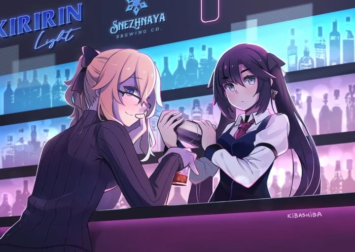 Mona & Jean - Genshin impact, Mona, Jean, Anime art, Art, Girls, Bar, VA-11 Hall-A