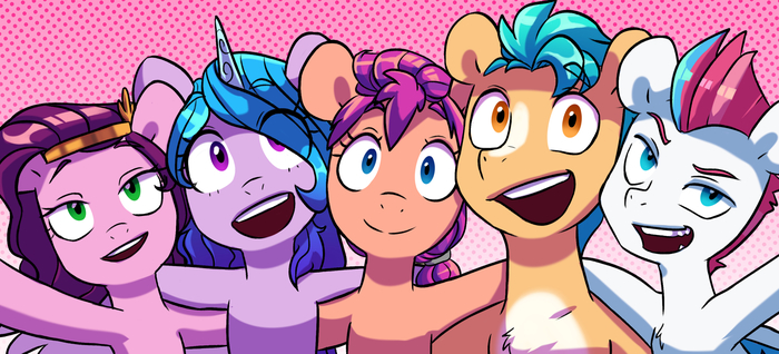   My Little Pony, MLP G5, Sunny Starscout, Izzy Moonbow, Pipp Petals, Hitch Trailblazer, Zipp Storm, Doodle-mark, Ponyart