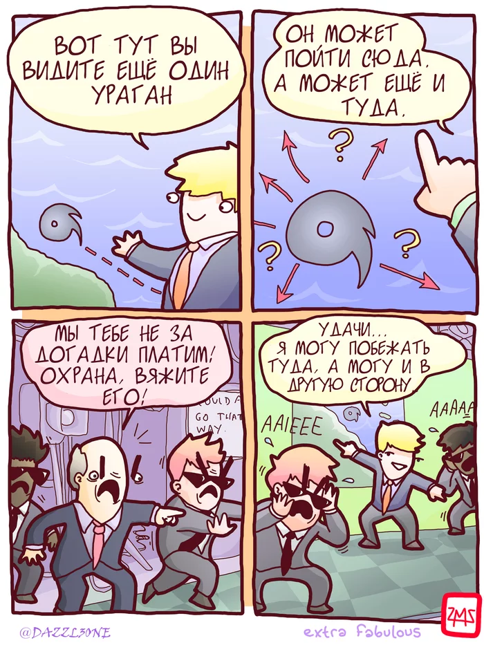 Hurricane - Weather, Hurricane, Forecast, Guesses, Web comic, Translated by myself