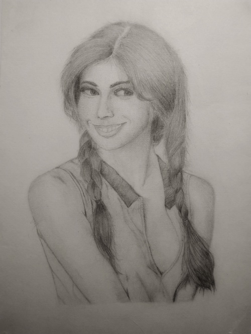 Girly - My, Drawing, Simple pencil, Girls