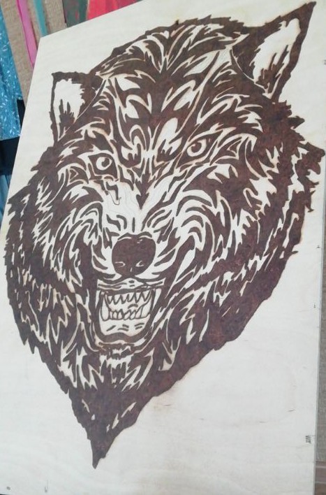 Woodburning. - My, Pyrography, Panel, Wolf, Plywood, Needlework, Handmade, Nichrome, Jigsaw, Video, Longpost, , Needlework with process