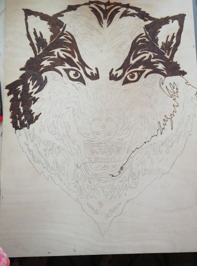 Woodburning. - My, Pyrography, Panel, Wolf, Plywood, Needlework, Handmade, Nichrome, Jigsaw, Video, Longpost, , Needlework with process