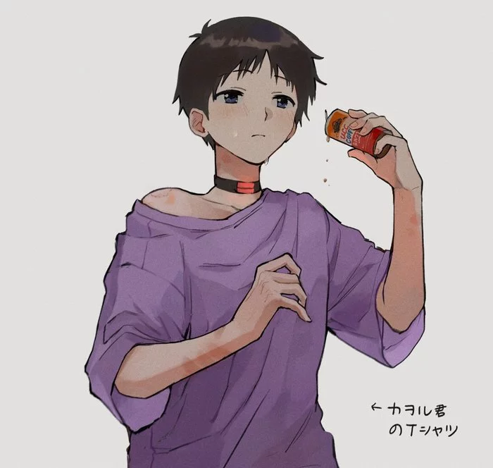 Shinji and Kaworu - Anime art, Evangelion, Shinji Ikari, Nagisa Kaworu, Shipping, Senen-Ay, Gays, Dango, , Choker, Longpost