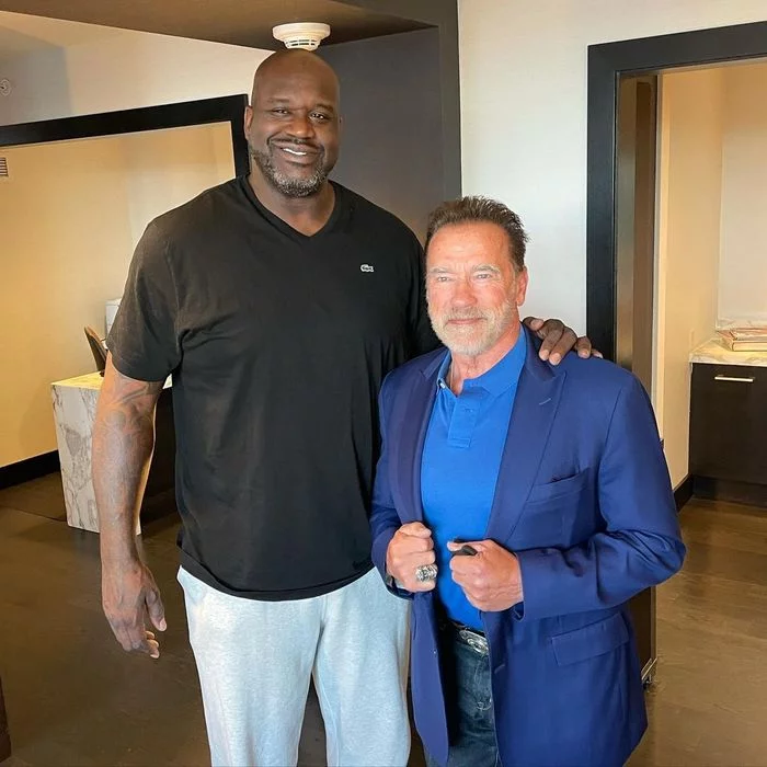 Two legends - Arnold Schwarzenegger, Shaquille O'Neill, Celebrities