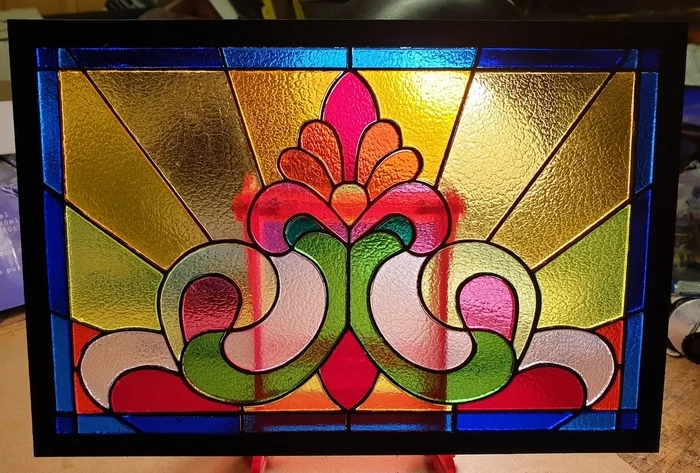 Colored acrylic stained glass - My, Stained glass, Acrylic, Оригинально, Needlework without process