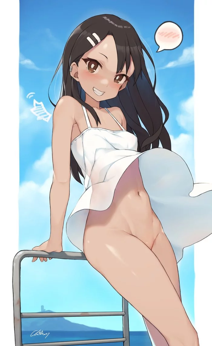 Breeze - NSFW, Anime, Anime art, Ijiranaide Nagatoro-san, Hayase nagatoro, Wind, No panties