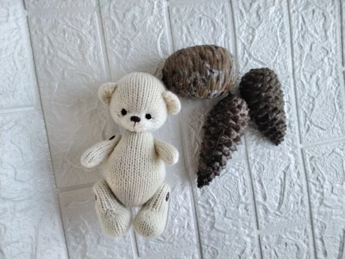 New bear, new socks - My, Amigurumi, Toys, Socks, Knitting