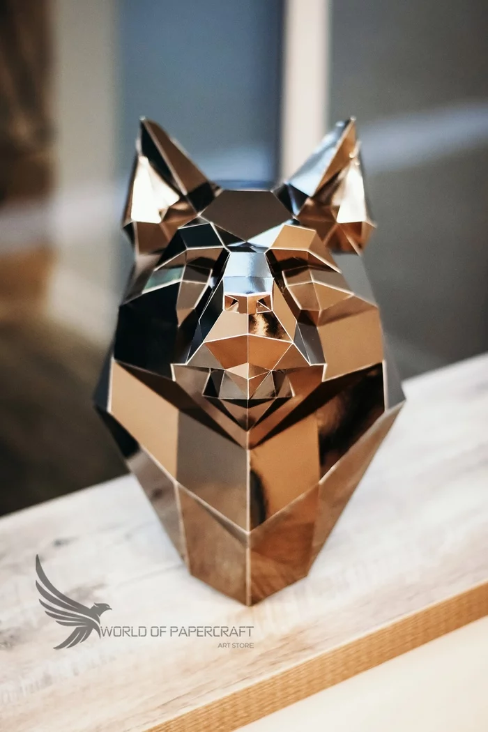 Wolf for execution in metal or paper - My, Papercraft, Metal, Sculpture, With your own hands, Metal products, Paper, Wolf, Longpost