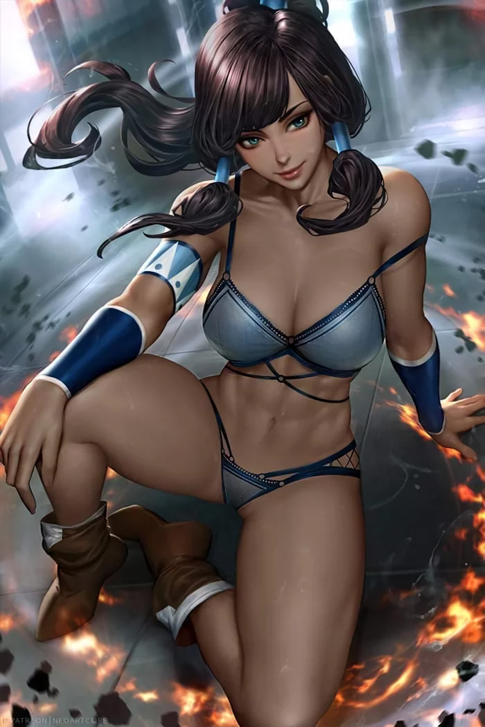 Corra - NSFW, Strong girl, Art, Girls, Muscleart, Avatar: The Legend of Korra, Corra, Animated series, Boobs, , Pantsu, Neoartcore