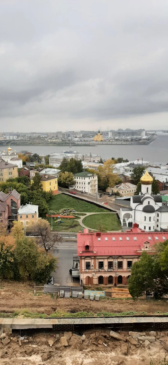 View of the spit of the Oka and Volga from the Nizhny Novgorod Kremlin - My, Mobile photography, Nizhny Novgorod, Longpost