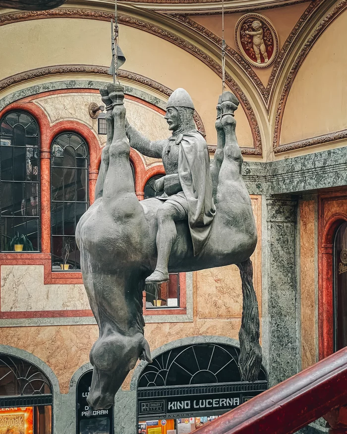 Saint Wenceslas on an inverted horse - My, Czech, Prague, Holidays, , Sculpture, Monument, Longpost, Wenceslas Square